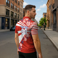 Personalized Paraguay Football Zipper Polo Shirt Lion Eagle Mascot Floral