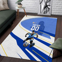 Personalized Uruguay Soccer Southern Lapwing Area Rug Uruguayan Football Blue Topographic Pattern