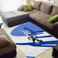 Personalized Uruguay Soccer Southern Lapwing Area Rug Uruguayan Football Blue Topographic Pattern