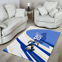 Personalized Uruguay Soccer Southern Lapwing Area Rug Uruguayan Football Blue Topographic Pattern