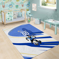 Personalized Uruguay Soccer Southern Lapwing Area Rug Uruguayan Football Blue Topographic Pattern