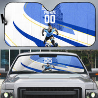 Personalized Uruguay Soccer Southern Lapwing Auto Sun Shade Uruguayan Football Blue Topographic Pattern