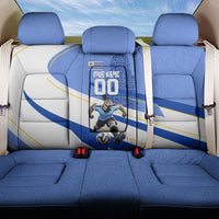 Personalized Uruguay Soccer Southern Lapwing Back Car Seat Cover Uruguayan Football Blue Topographic Pattern