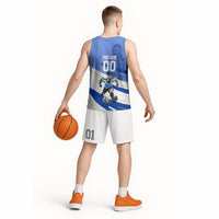 Personalized Uruguay Soccer Southern Lapwing Basketball Jersey Uruguayan Football Blue Topographic Pattern