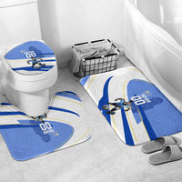 Personalized Uruguay Soccer Southern Lapwing Bathroom Set Uruguayan Football Blue Topographic Pattern