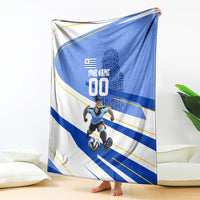 Personalized Uruguay Soccer Southern Lapwing Blanket Uruguayan Football Blue Topographic Pattern