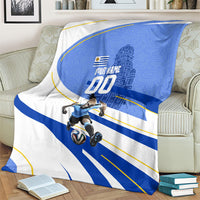 Personalized Uruguay Soccer Southern Lapwing Blanket Uruguayan Football Blue Topographic Pattern