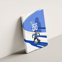 Personalized Uruguay Soccer Southern Lapwing Canvas Wall Art Uruguayan Football Blue Topographic Pattern
