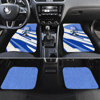Personalized Uruguay Soccer Southern Lapwing Car Mats Uruguayan Football Blue Topographic Pattern