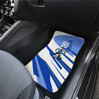 Personalized Uruguay Soccer Southern Lapwing Car Mats Uruguayan Football Blue Topographic Pattern