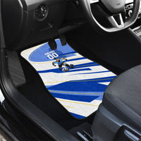 Personalized Uruguay Soccer Southern Lapwing Car Mats Uruguayan Football Blue Topographic Pattern