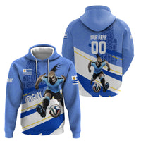 Personalized Uruguay Soccer Southern Lapwing Hoodie Uruguayan Football Blue Topographic Pattern