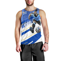 Personalized Uruguay Soccer Southern Lapwing Men Tank Top Uruguayan Football Blue Topographic Pattern