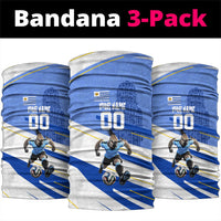 Personalized Uruguay Soccer Southern Lapwing Neck Gaiter Uruguayan Football Blue Topographic Pattern