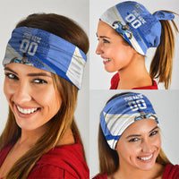 Personalized Uruguay Soccer Southern Lapwing Neck Gaiter Uruguayan Football Blue Topographic Pattern