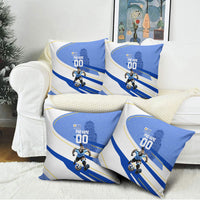 Personalized Uruguay Soccer Southern Lapwing Pillow Cover Uruguayan Football Blue Topographic Pattern