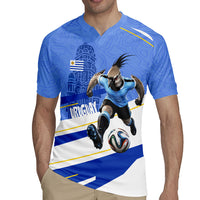 Personalized Uruguay Soccer Southern Lapwing Rugby Jersey Uruguayan Football Blue Topographic Pattern