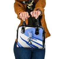 Personalized Uruguay Soccer Southern Lapwing Shoulder Handbag Uruguayan Football Blue Topographic Pattern