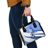 Personalized Uruguay Soccer Southern Lapwing Shoulder Handbag Uruguayan Football Blue Topographic Pattern