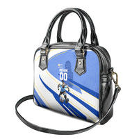 Personalized Uruguay Soccer Southern Lapwing Shoulder Handbag Uruguayan Football Blue Topographic Pattern