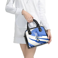 Personalized Uruguay Soccer Southern Lapwing Shoulder Handbag Uruguayan Football Blue Topographic Pattern