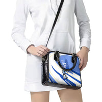 Personalized Uruguay Soccer Southern Lapwing Shoulder Handbag Uruguayan Football Blue Topographic Pattern