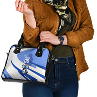 Personalized Uruguay Soccer Southern Lapwing Shoulder Handbag Uruguayan Football Blue Topographic Pattern