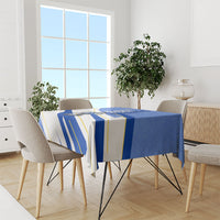 Personalized Uruguay Soccer Southern Lapwing Tablecloth Uruguayan Football Blue Topographic Pattern