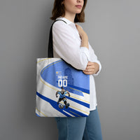 Personalized Uruguay Soccer Southern Lapwing Tote Bag Uruguayan Football Blue Topographic Pattern