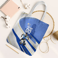 Personalized Uruguay Soccer Southern Lapwing Tote Bag Uruguayan Football Blue Topographic Pattern