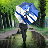 Personalized Uruguay Soccer Southern Lapwing Umbrella Uruguayan Football Blue Topographic Pattern
