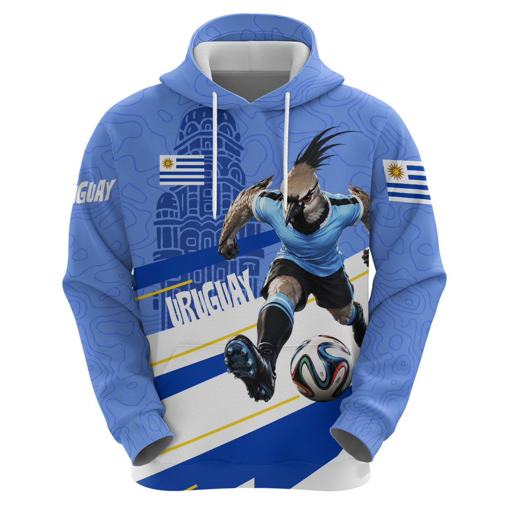 Personalized Uruguay Soccer Southern Lapwing Zip Hoodie Uruguayan Football Blue Topographic Pattern