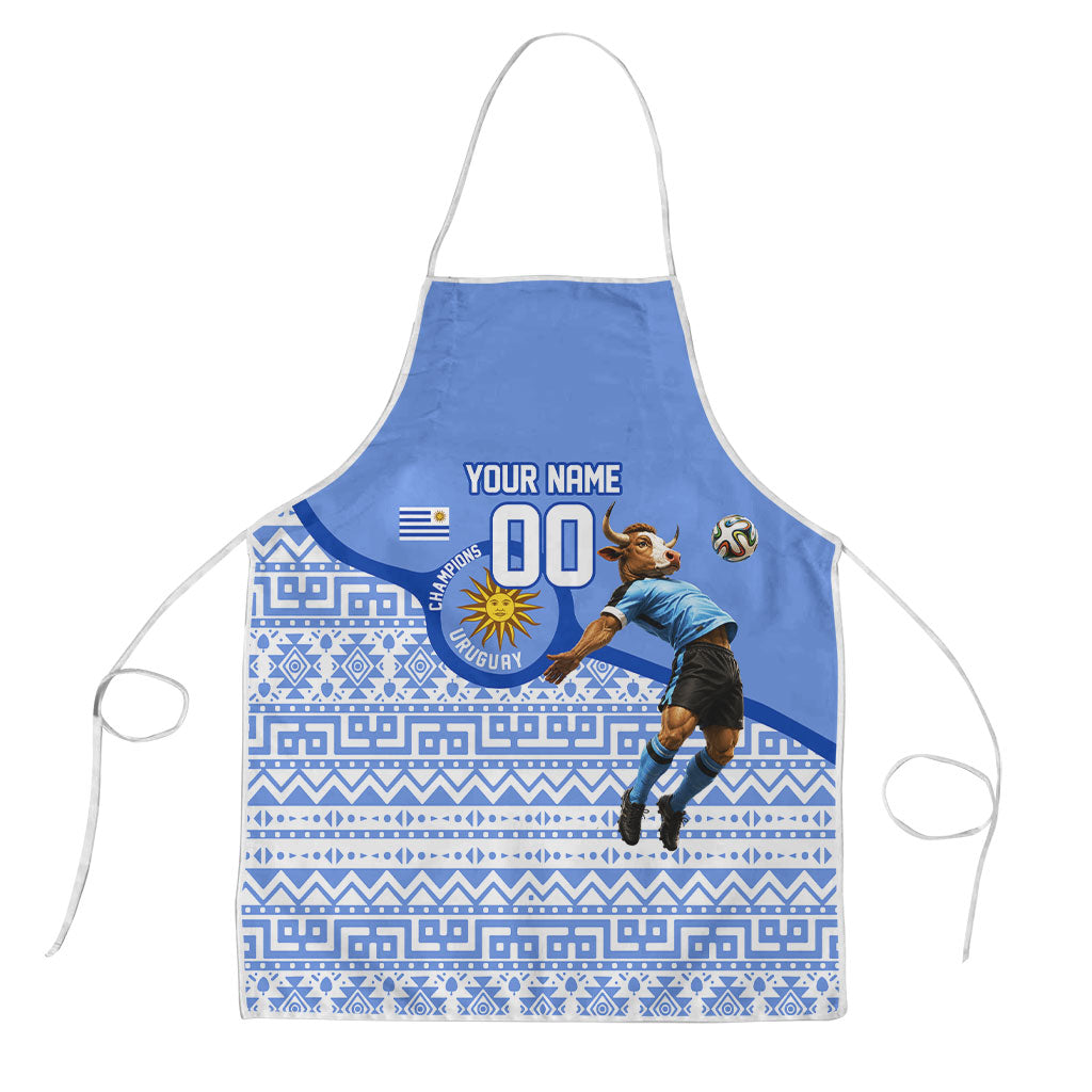 Personalized Uruguay Soccer Champions Apron Uruguayan Football Sun Of May Bull Mascot