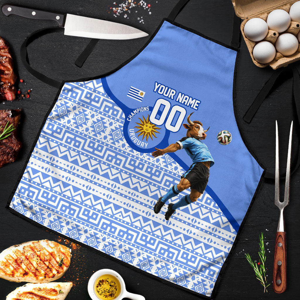 Personalized Uruguay Soccer Champions Apron Uruguayan Football Sun Of May Bull Mascot