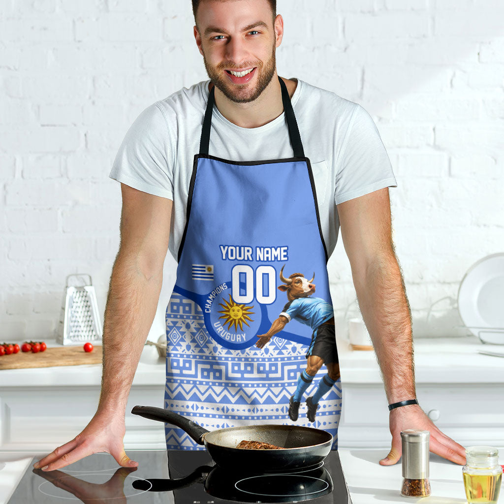 Personalized Uruguay Soccer Champions Apron Uruguayan Football Sun Of May Bull Mascot