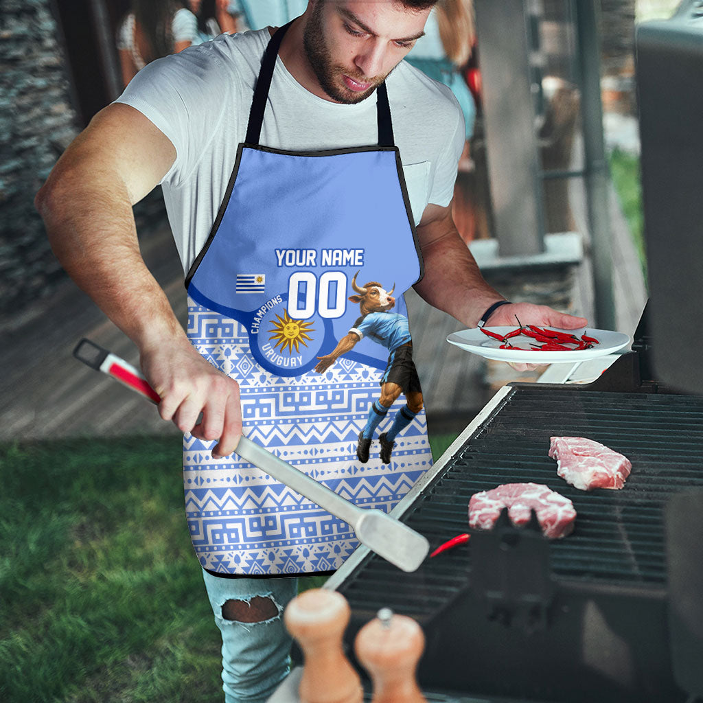 Personalized Uruguay Soccer Champions Apron Uruguayan Football Sun Of May Bull Mascot