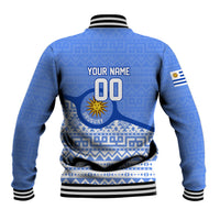 Personalized Uruguay Soccer Champions Baseball Jacket Uruguayan Football Sun Of May Bull Mascot