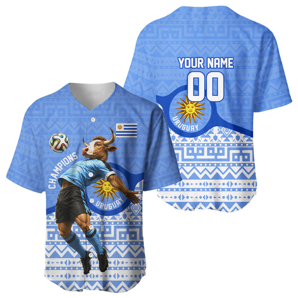 Personalized Uruguay Soccer Champions Baseball Jersey Uruguayan Football Sun Of May Bull Mascot