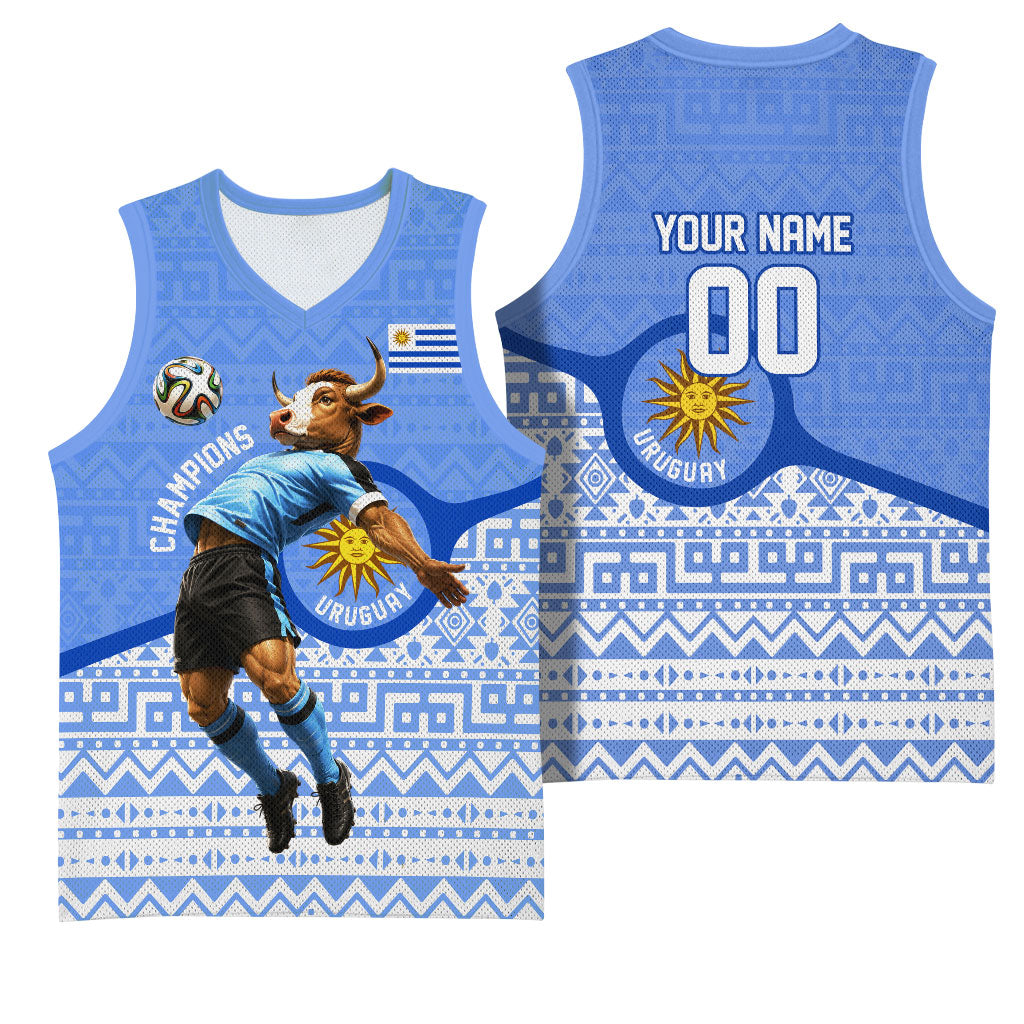 Personalized Uruguay Soccer Champions Basketball Jersey Uruguayan Football Sun Of May Bull Mascot