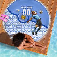 Personalized Uruguay Soccer Champions Beach Blanket Uruguayan Football Sun Of May Bull Mascot