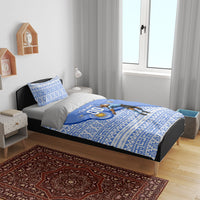 Personalized Uruguay Soccer Champions Bedding Set Uruguayan Football Sun Of May Bull Mascot