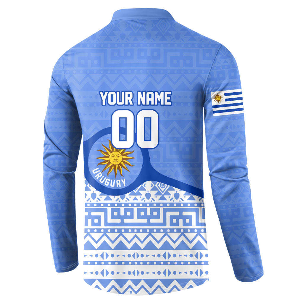 Personalized Uruguay Soccer Champions Button Sweatshirt Uruguayan Football Sun Of May Bull Mascot
