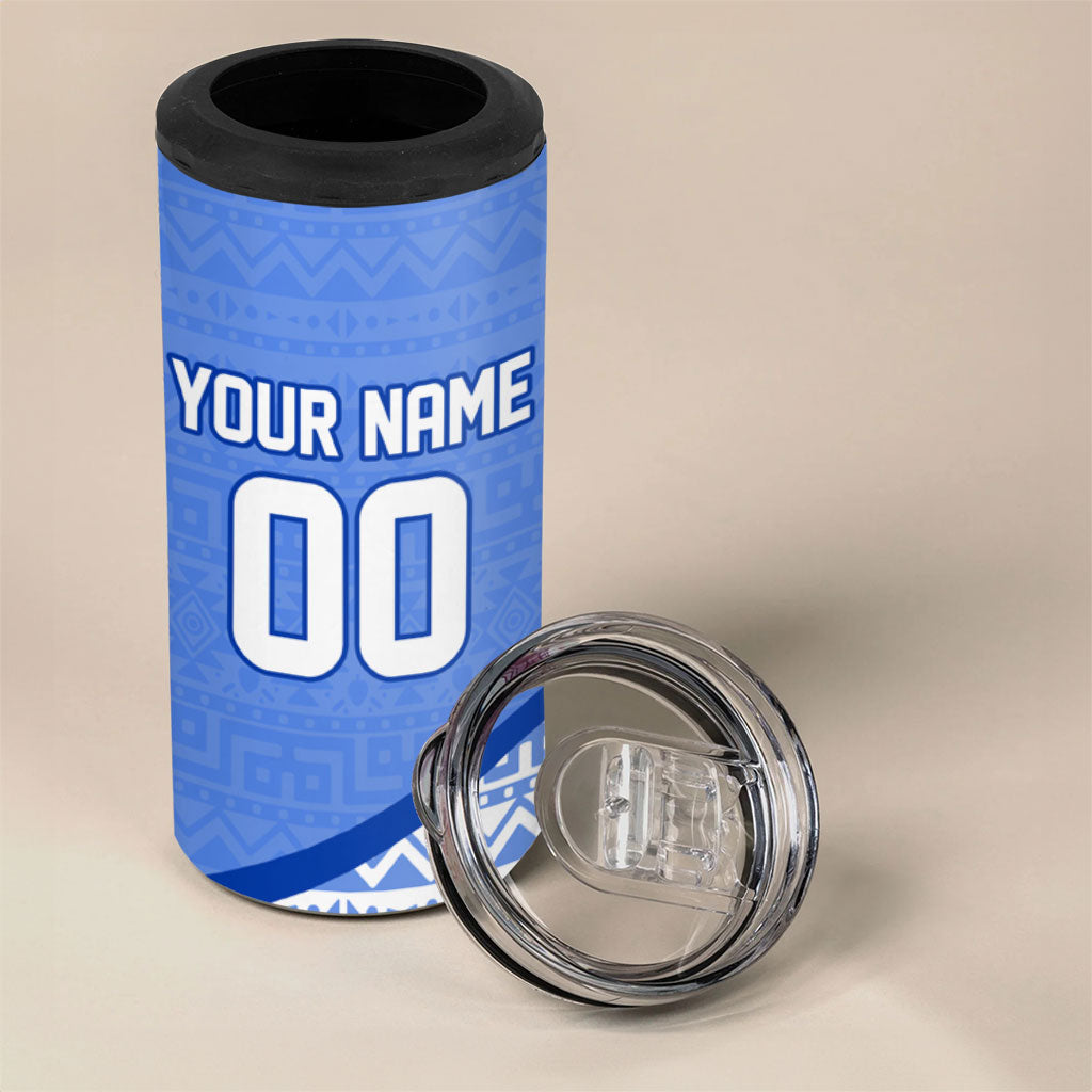 Personalized Uruguay Soccer Champions 4 in 1 Can Cooler Tumbler Uruguayan Football Sun Of May Bull Mascot