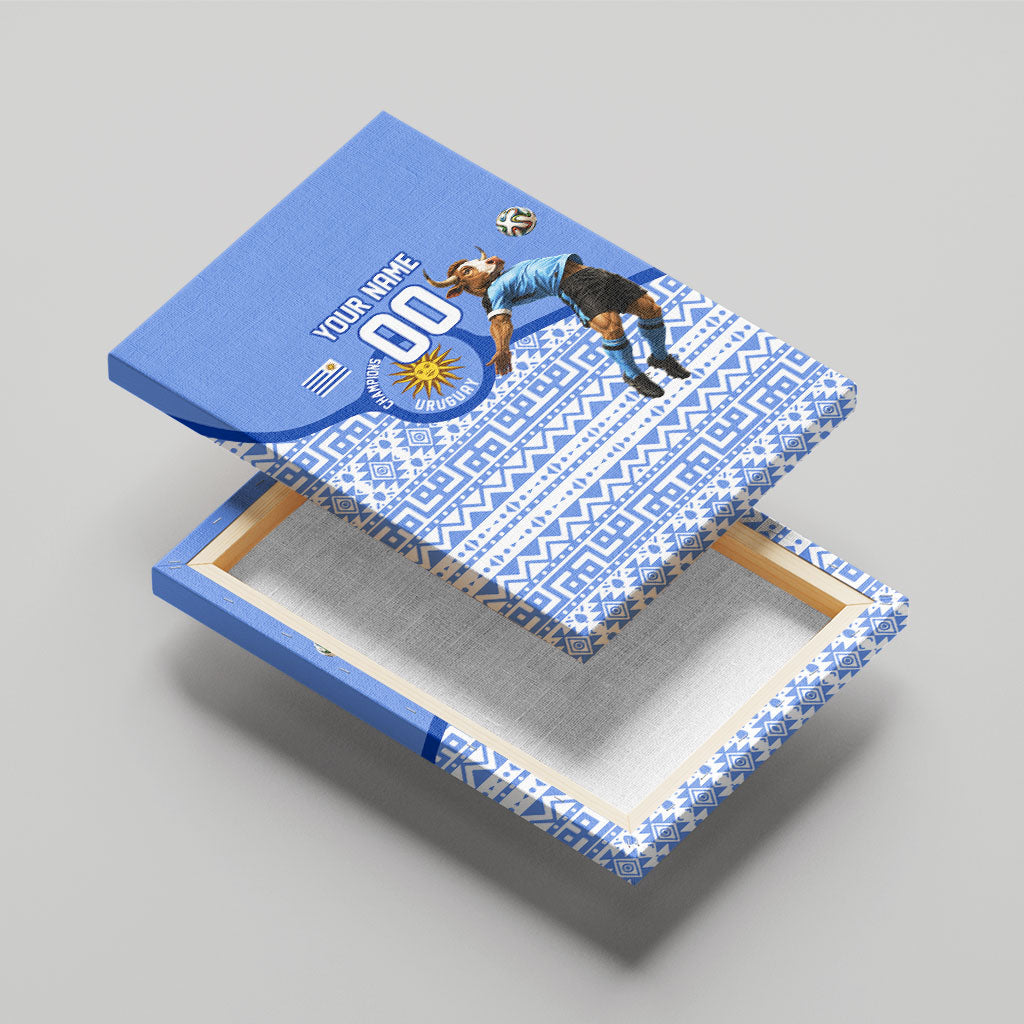 Personalized Uruguay Soccer Champions Canvas Wall Art Uruguayan Football Sun Of May Bull Mascot
