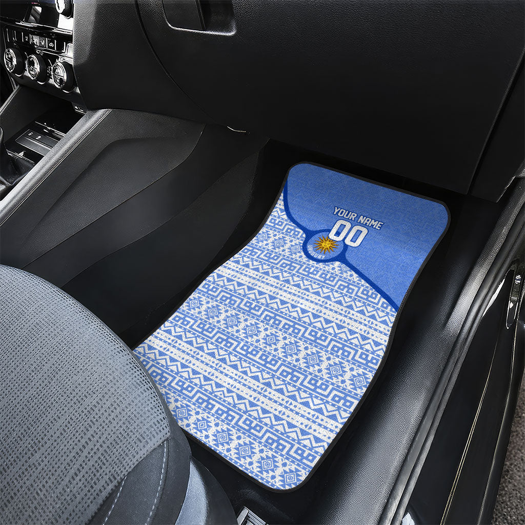 Personalized Uruguay Soccer Champions Car Mats Uruguayan Football Sun Of May Bull Mascot