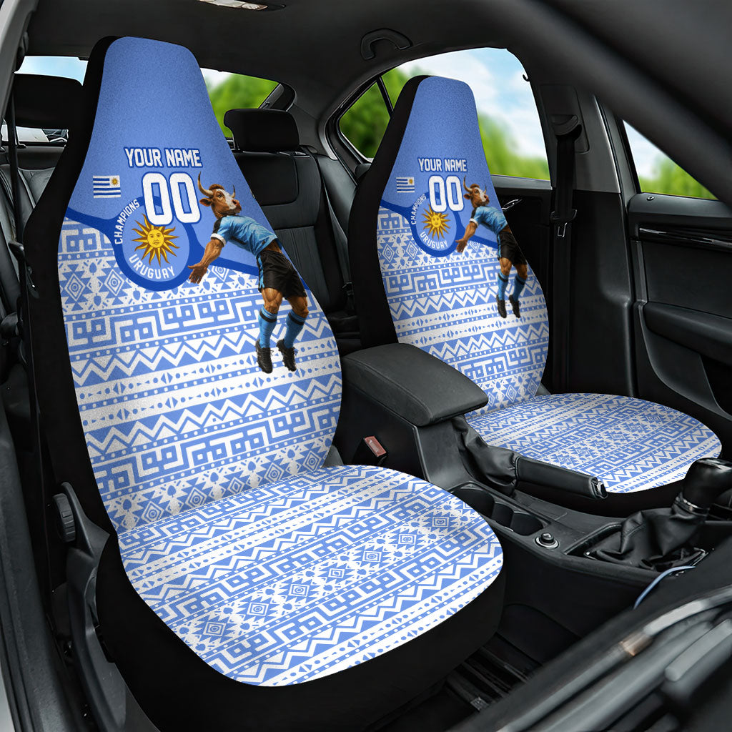 Personalized Uruguay Soccer Champions Car Seat Cover Uruguayan Football Sun Of May Bull Mascot