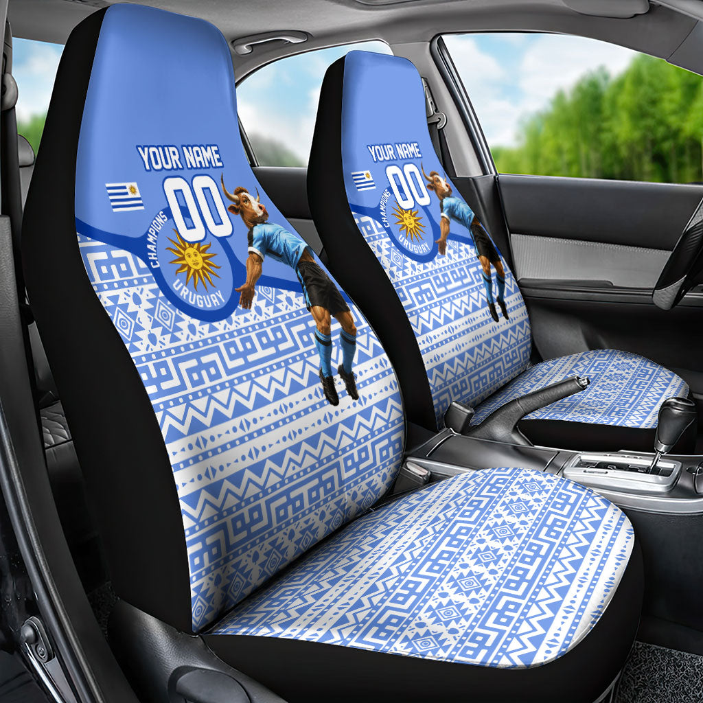 Personalized Uruguay Soccer Champions Car Seat Cover Uruguayan Football Sun Of May Bull Mascot