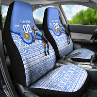 Personalized Uruguay Soccer Champions Car Seat Cover Uruguayan Football Sun Of May Bull Mascot