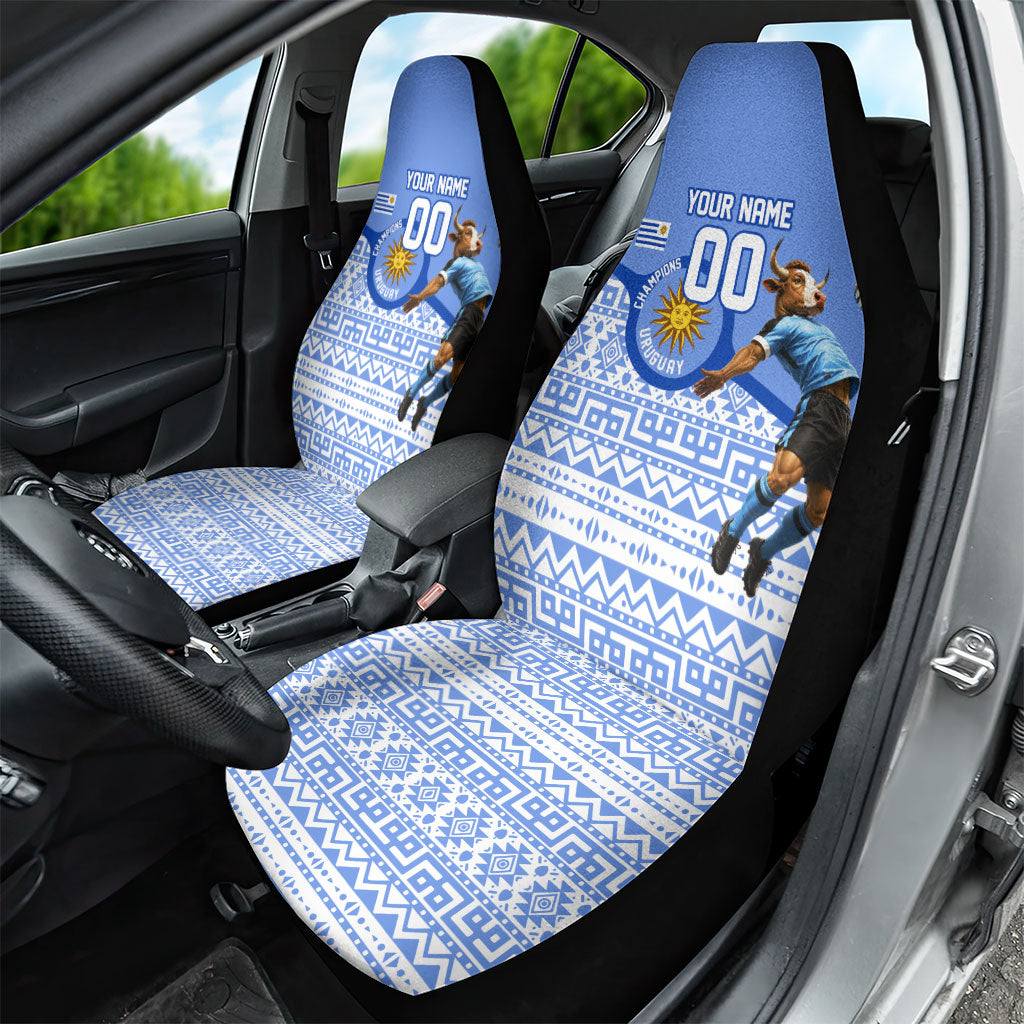 Personalized Uruguay Soccer Champions Car Seat Cover Uruguayan Football Sun Of May Bull Mascot