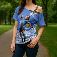 Personalized Uruguay Soccer Champions Cross Shoulder Shirt Uruguayan Football Sun Of May Bull Mascot